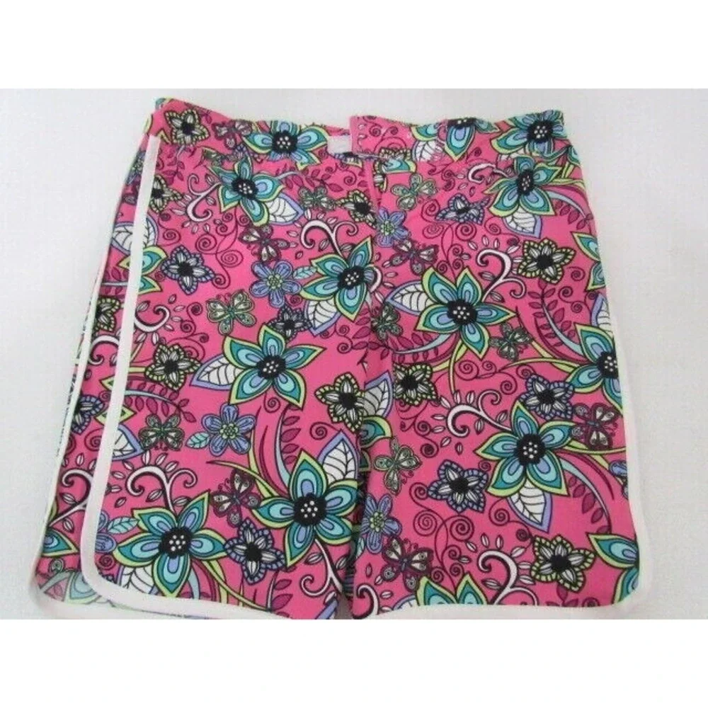 REI‎ Girls Shorts XL/18 EUC Bright Tropical Multi-Color Pink Floral Print